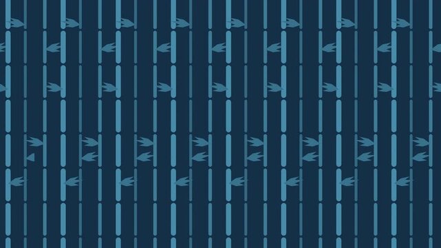 Blue japanese bamboo grove pattern scrolling, traditional seamless loop background
