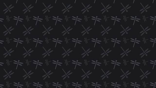 Black japanese tombo dragonfly pattern scrolling, traditional seamless loop background