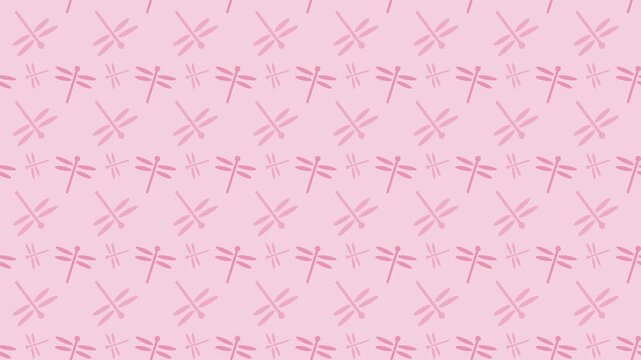 Pink japanese tombo dragonfly pattern scrolling, traditional seamless loop background