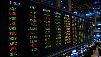 Fototapeta premium Global Stock Market Trading Dashboard with Real-Time Financial Data and Market Performance