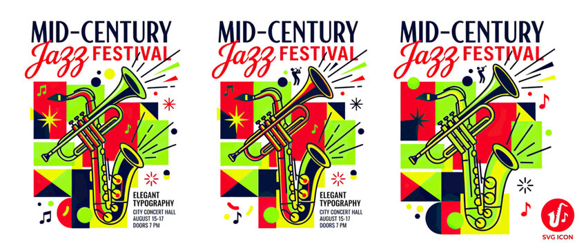 Retro Jazz Music Festival Poster Design