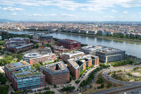 Panoramic View of Budapest from MOL Campus