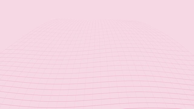Pink wireframe wave mesh undulating in perspective, tech seamless loop background