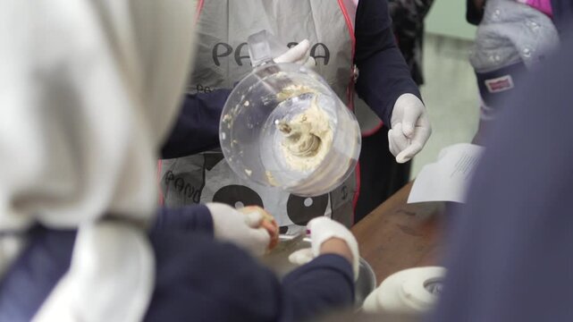 indonesian food called "bakso ikan" that create by mothers on the cooking training