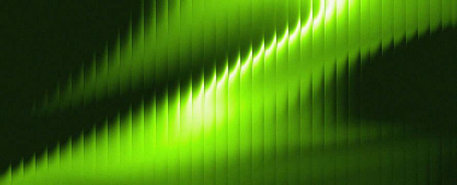 Abstract Neon Green Light Ray Glow, Dark Futuristic Aurora Background. have grain texture design. 