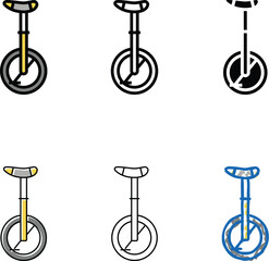 monowheel simplified bicycle color icon vector. monowheel bicycle sign. isolated symbol © vectorwin