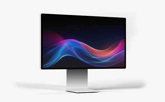 Computer screen with color wallpaper