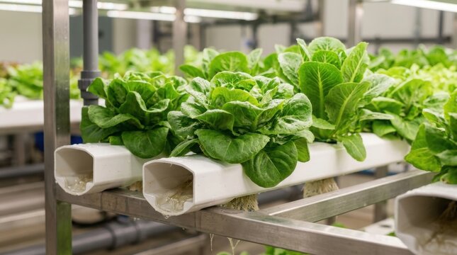 Hydroponic Lettuce Growing System Close Detail