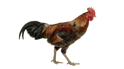 Full Body Side View of a Beautiful Colorful Rooster © Azra