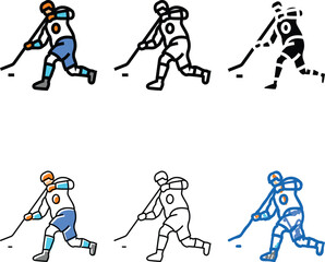 Fototapeta premium backhand shot ice hockey sport game color icon vector. backhand shot ice minimal hockey sport game sign. isolated symbol
