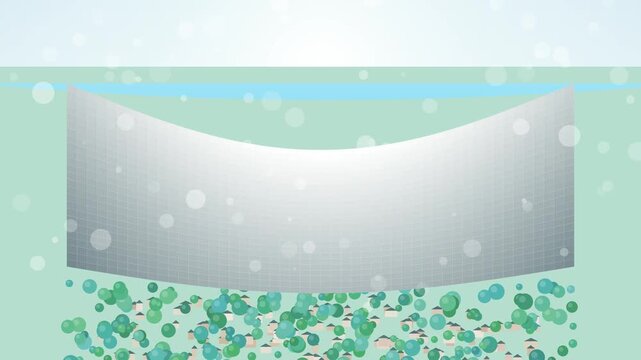 3D animation of a structural dam collapsing as rushing water breaks through the barrier and floods the screen