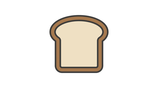 A simple flat vector illustration of a single slice of white bread
