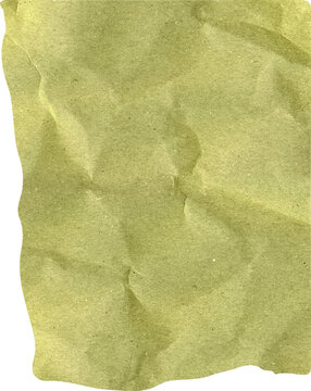 Green crumpled paper texture with torn edge and wrinkled surface for background design and recycled paper concept