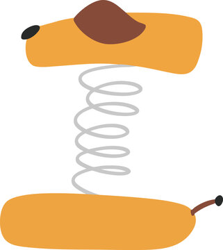 Letter I Slinky Toy Hand Drawn