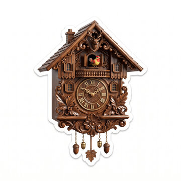 Traditional Wooden Carved Cuckoo Clock
