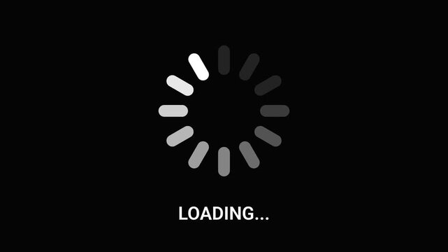 Loading progress bar icon vector illustration on black background for user interface website design
