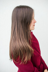 Profile Portrait Of Young Brunette Woman With Long Hair © Zelma