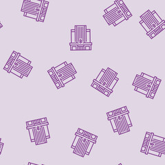 Obraz premium credit bank building vector line seamless pattern credit bank building sign illustration