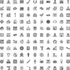 Fototapeta premium Large set of diverse outline icons covering various concepts from business and technology to nature, food, and daily objects for web and user interface design