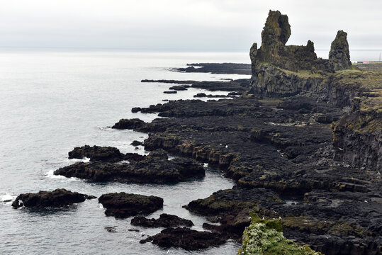 Londrangar basalt cliffs in Iceland