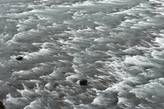 Glacial river rapids on the Hvita river in Southwest Iceland