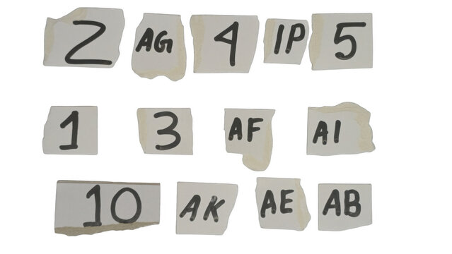 3d cubes with letters and numbers on a gray background