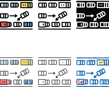 parallel parking color icon looks vector. parallel parking sign. isolated symbol
