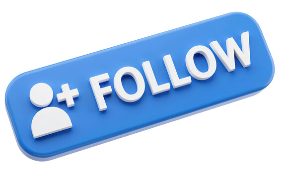Follow button icon. Social media user subscription sign with transparent background.