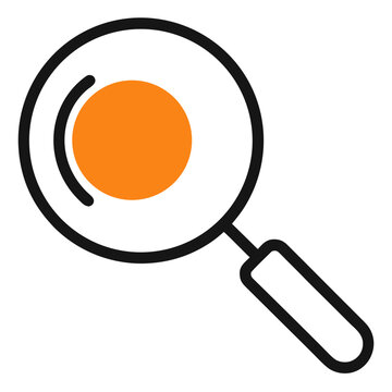 Orange and black ribbon icon for leukemia cancer awareness, shown as a magnifying glass with an orange circle.
