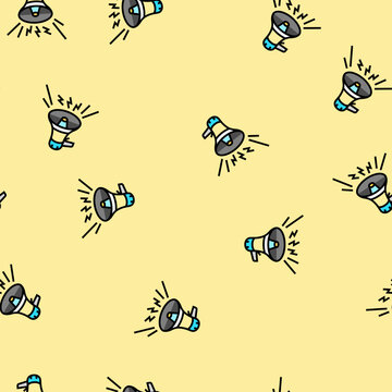 megaphone alert vector seamless pattern megaphone alert sign illustration