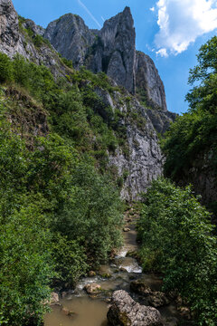 Dramatic Rocky Valley at Turda Gorge in Romania