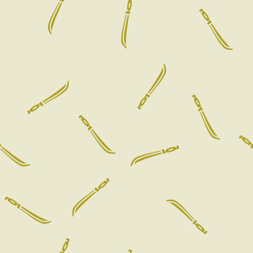 machete weapon war vector glyph seamless pattern machete weapon war sign illustration