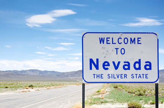 Nevada welcome sign on roadside