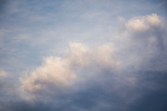 White clouds in evening sky