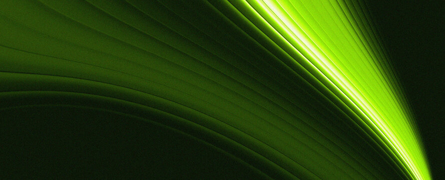 Abstract Neon Green Concentric Light Wave, Dark Futuristic Digital Background