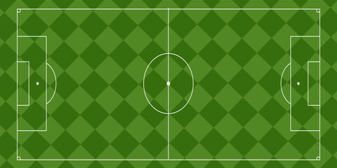 Football or soccer field. Green grass texture vector design. Green square background. © aril