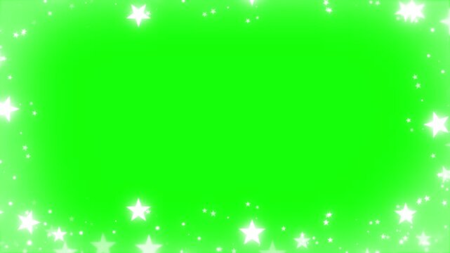 Stars form a glowing border around a solid green frame for use in creative digital compositions.