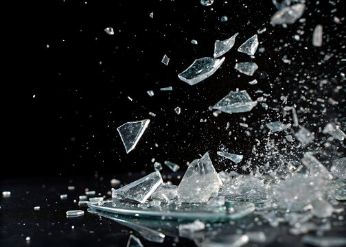 Broken and racked glass 