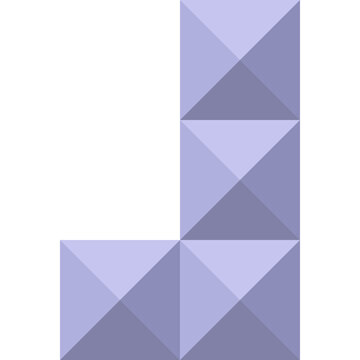 Purple mirrored L-shape block puzzle icon