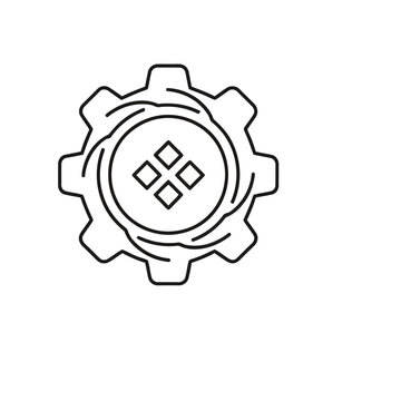 Gear with four squares inside