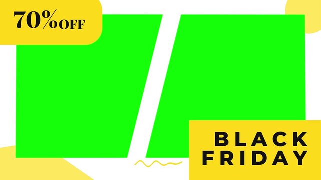 Black Friday promotional template highlights a large green workspace for custom advertisements and deals.