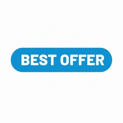Fototapeta premium Best offer banner with retro pixel text on blue background