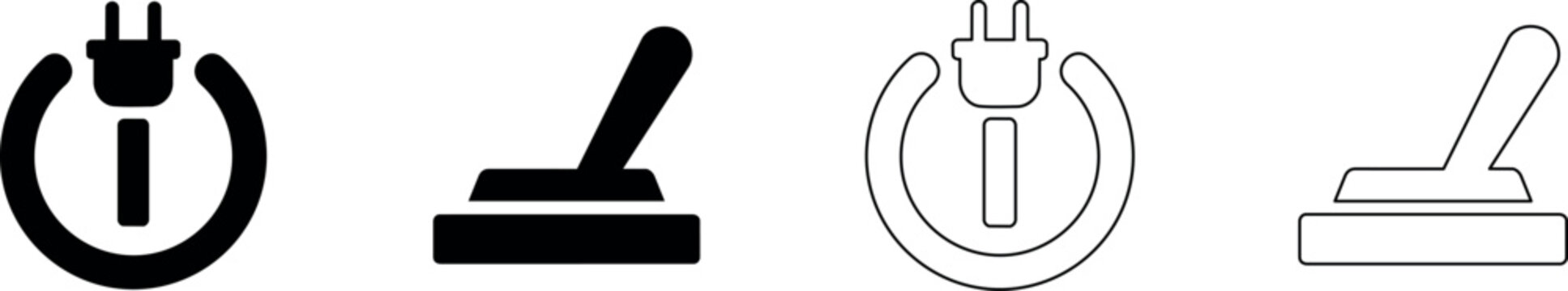 Set of electrical icons representing power and switching functions
