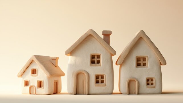 Three module homes in small, medium, and large sizes are displayed in a row against a cream backdrop. Options for design are available.