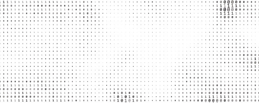 Vector streaming binary code background. Matrix background with numbers 1.0. Coding or hacking concept. Vector illustration.