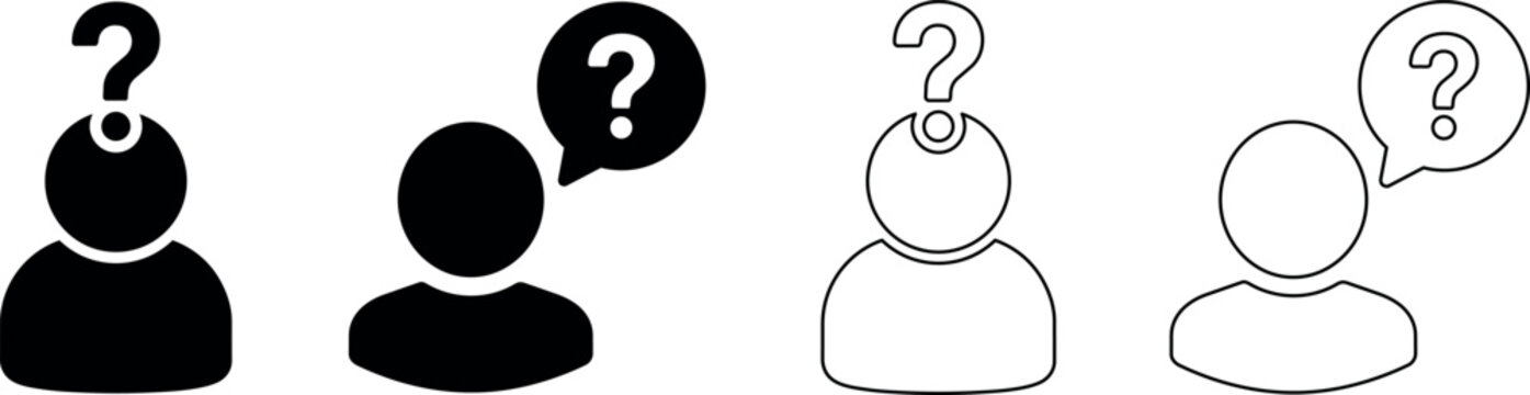 Creative vector icons depicting ambiguity in identity and expression
