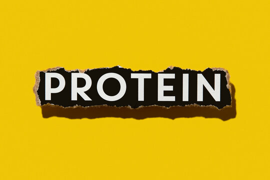 Protein written on yellow background