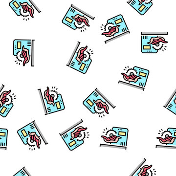 cut animal carcass factory equipment vector seamless pattern cut animal carcass factory equipment sign illustration