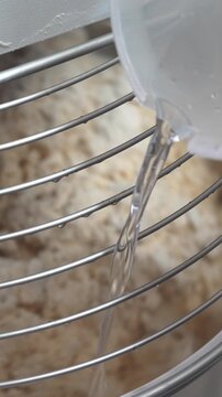 Making homemade pizza dough step by step for authentic Italian pizza recipe preparation