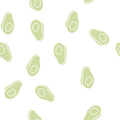 Obraz premium pitted cut avocado vector glyph seamless pattern pitted cut avocado sign illustration